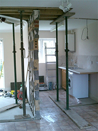 Remove old wall as part of kitchen refurbishment